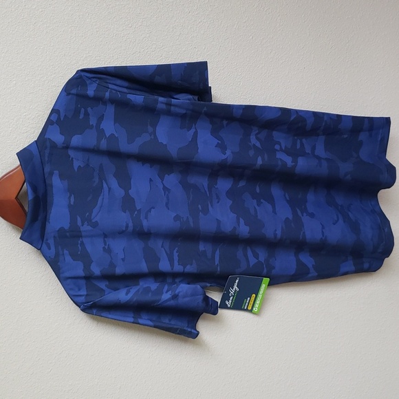 NWT Ben Hogan performance men's golf blue polo camouflage shirt size small - Picture 6 of 10